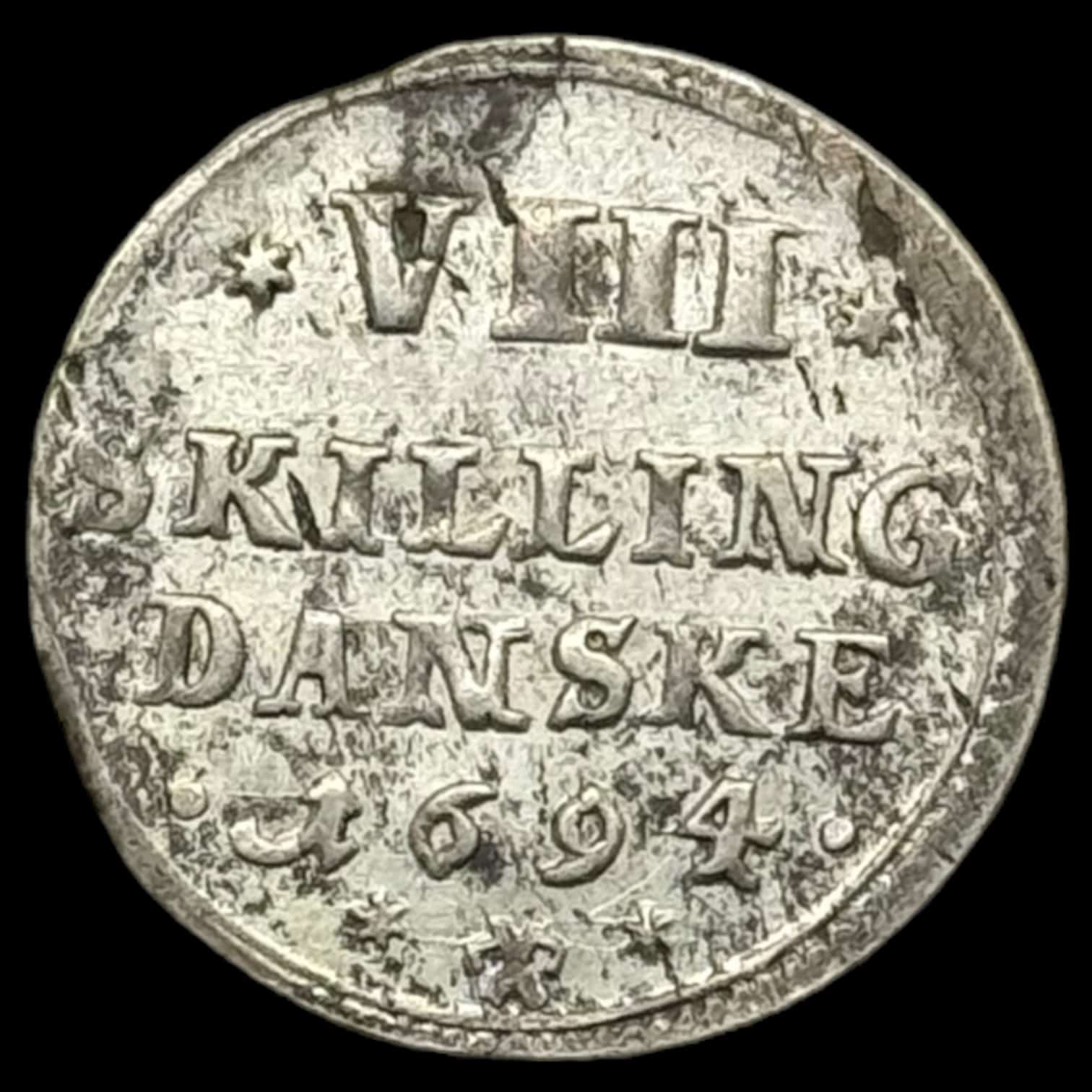 1694, 8 skilling, Chr.V Glückstadt, Kva. 01