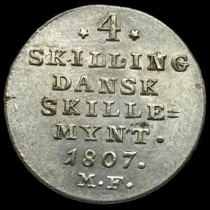 1807 MF 4 skilling Chr.Vll Kva. 0-01