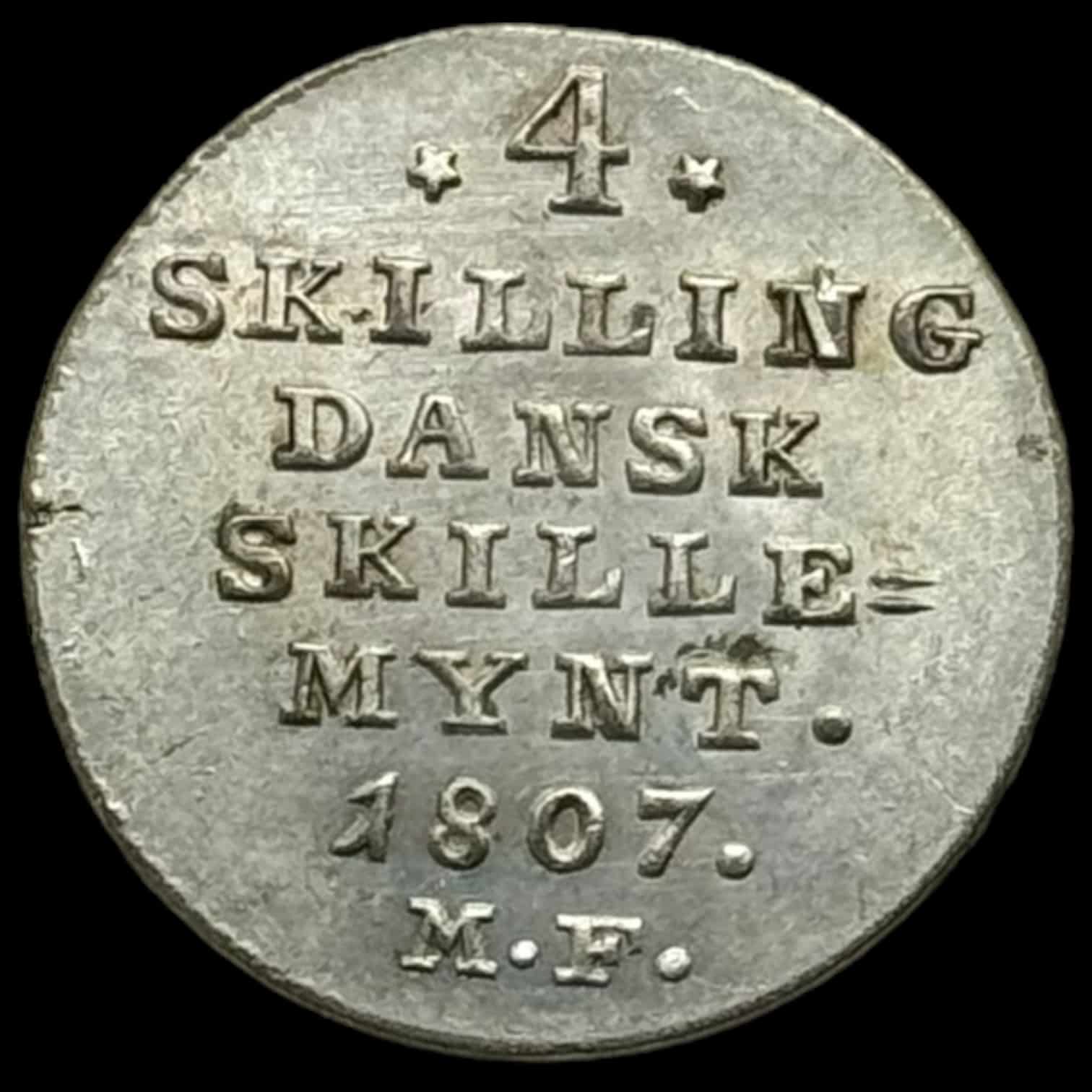 1807 MF 4 skilling Chr.Vll Kva. 0-01