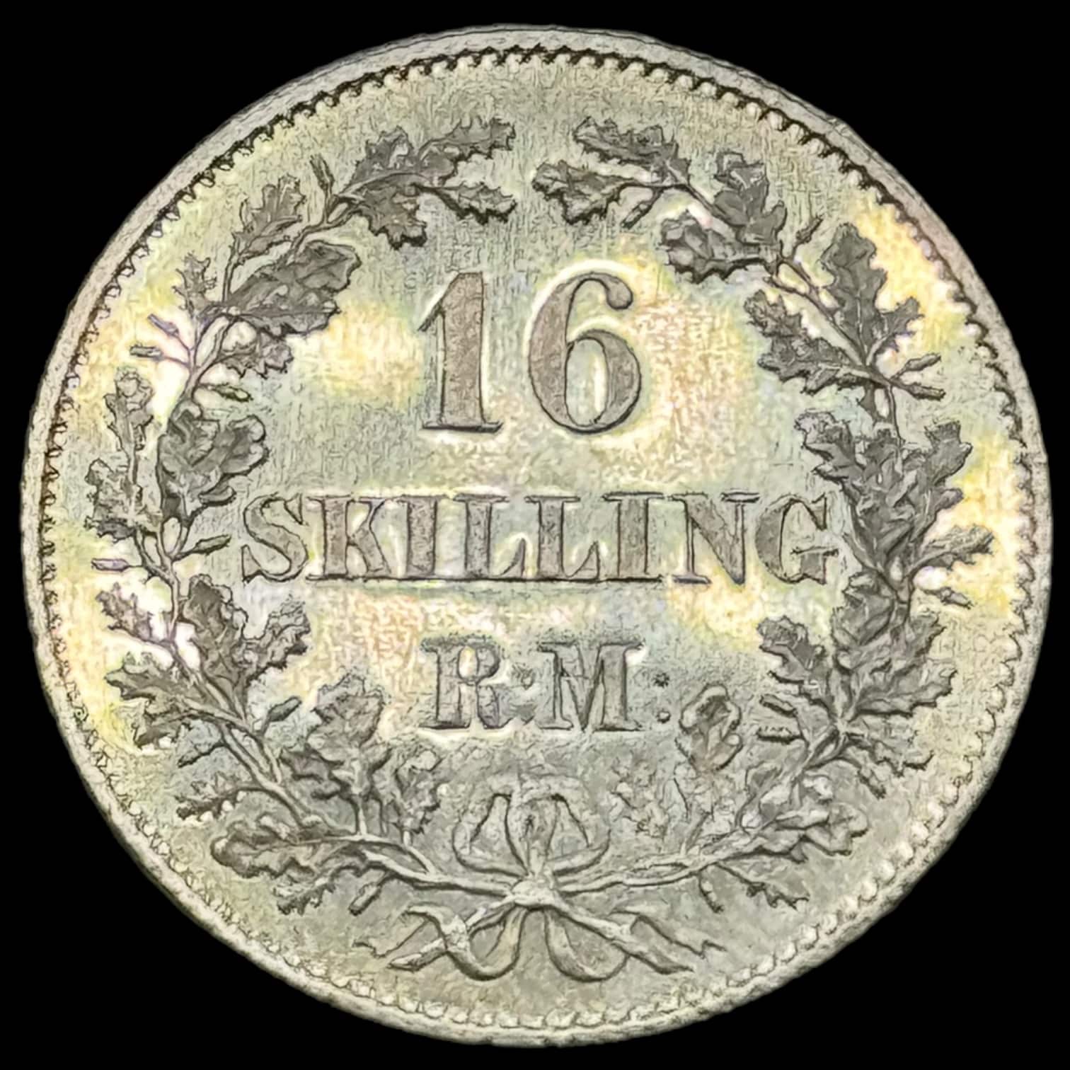 1858 16 skilling Fre.Vll Kva. M / Prooflike - Image 2