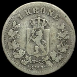 Norge 1877 1 krone Kva.1-