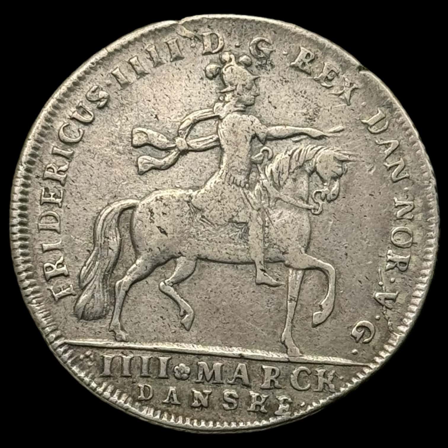 1711, 1 krone Fre.lV Kva. 1+