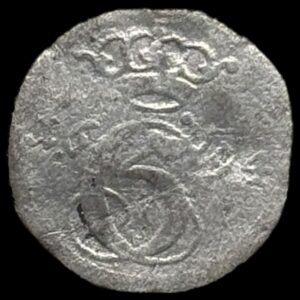 1694, 1 skilling, Chr.V Glückstadt, Kva. 1- "Sjælden"