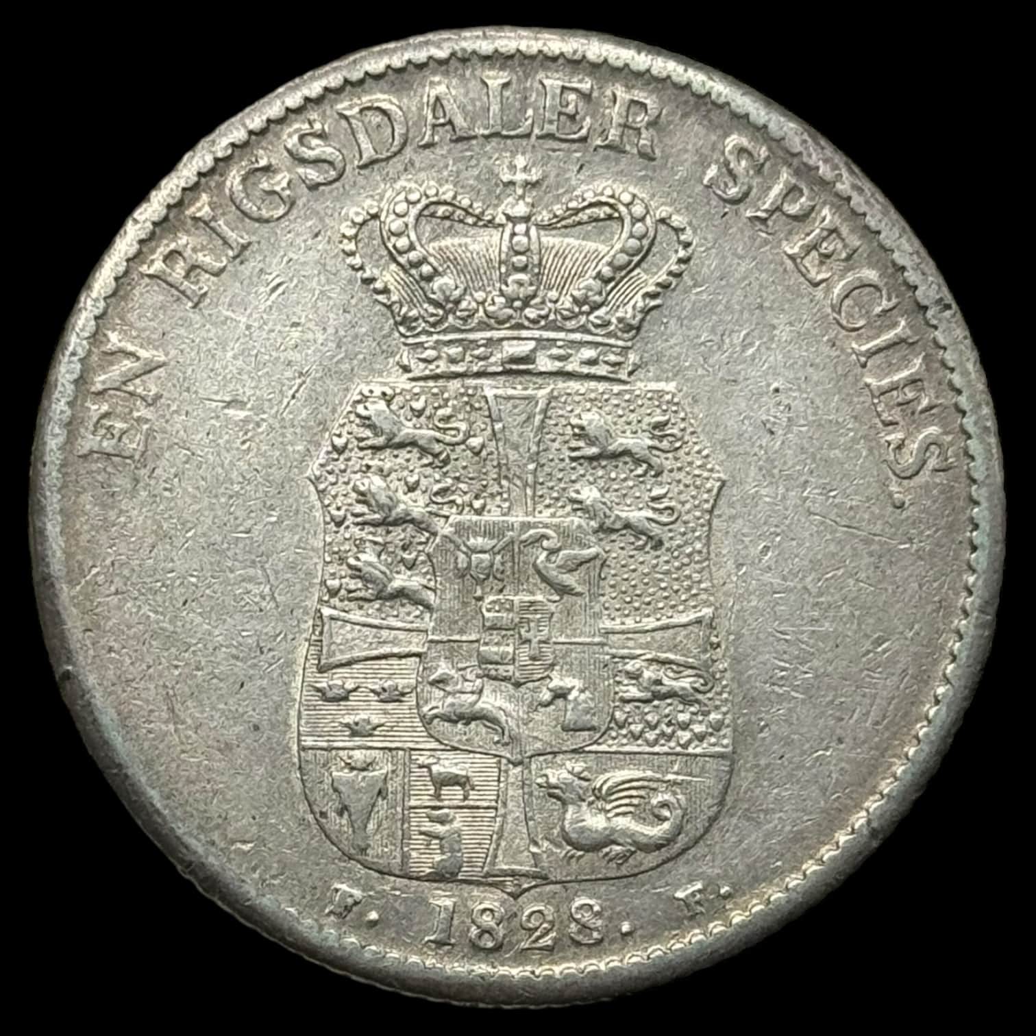 1828 FF 1 speciedaler Fre.Vl Kva. 1+-01