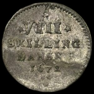 1672, 8 skilling, Chr.lV Kva. 1+