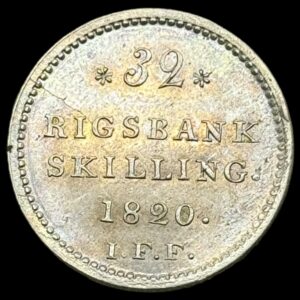 1820 32 rigsbankskilling Fre.Vl Kva. 0-01
