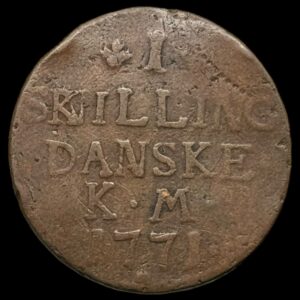 1771 1 skilling Chr.Vll Kva. 1 "stavefejl SNILLING"