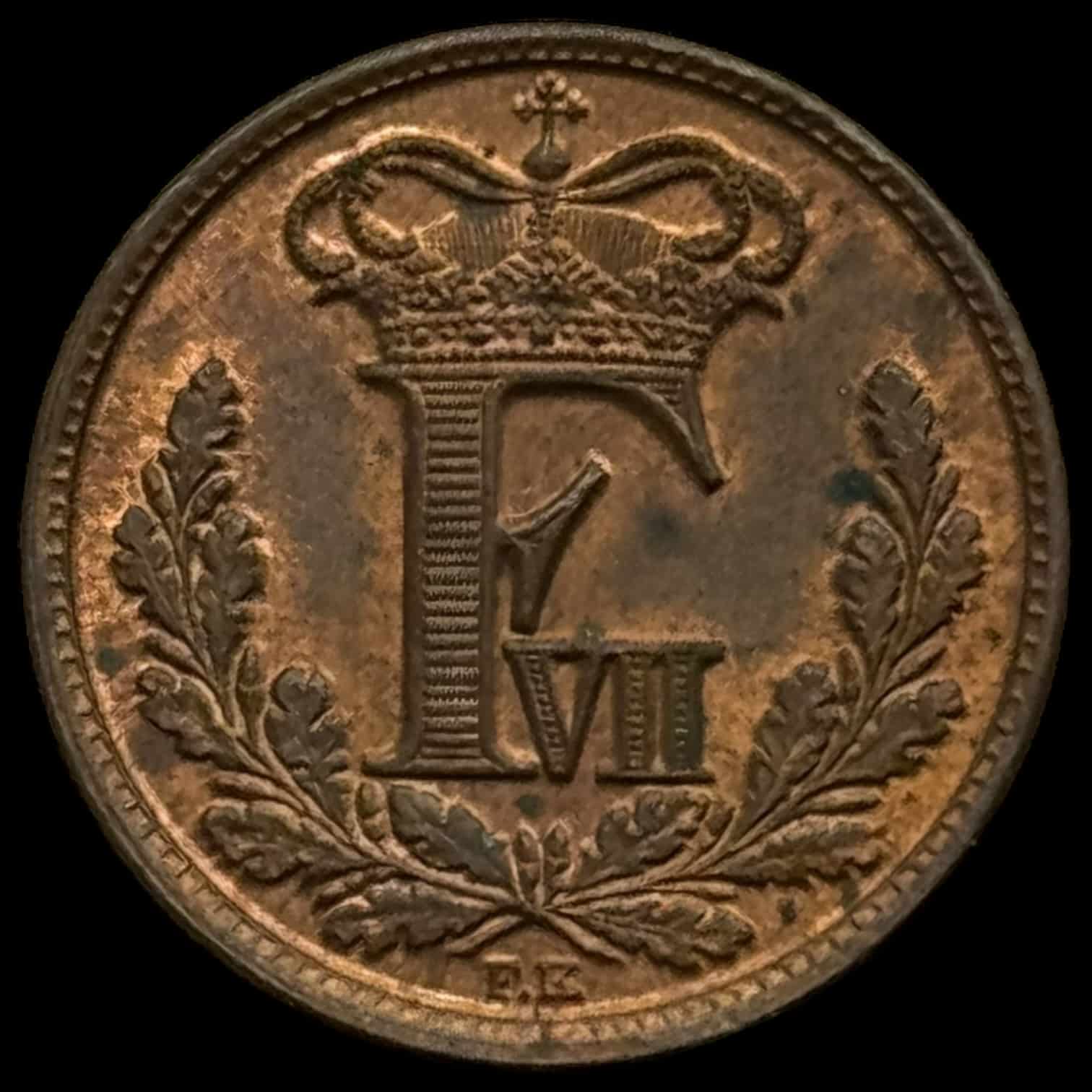 1852 VS 1/2 Rigsbankskilling Fre.Vll Kva. 0 Ex.Zinck