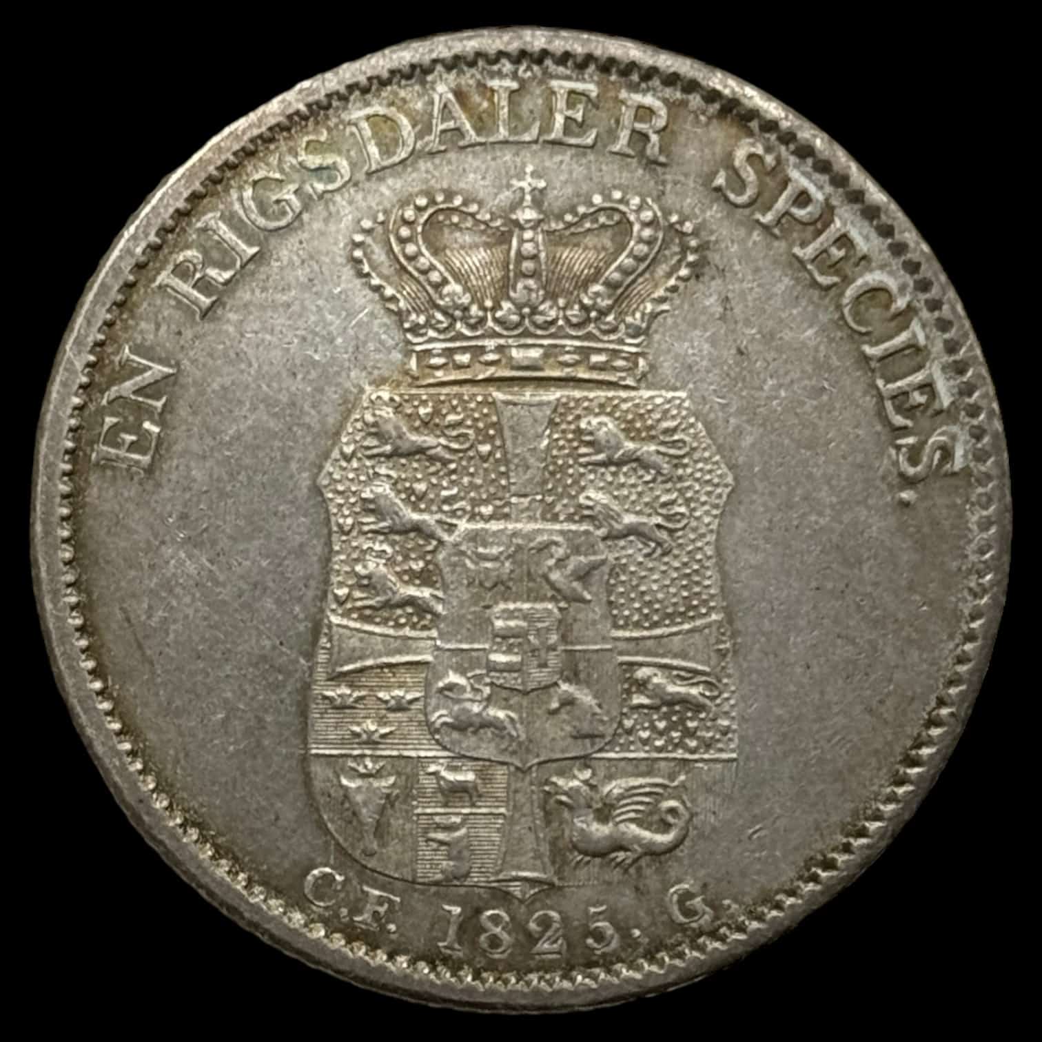 1825 CFG 1 speciedaler Fre.Vl Kva. 1+-01 "Sjælden"