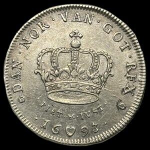 1693, 1 krone, Chr.V, Kva. 01