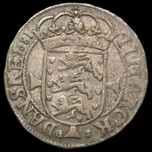 1681, 2 mark, Chr.V, Kva. 1+