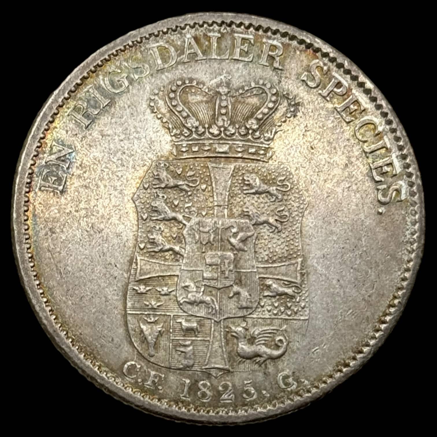 1825 CFG 1 speciedaler Fre.Vl Kva. 1+-01 "Sjælden" - Image 3