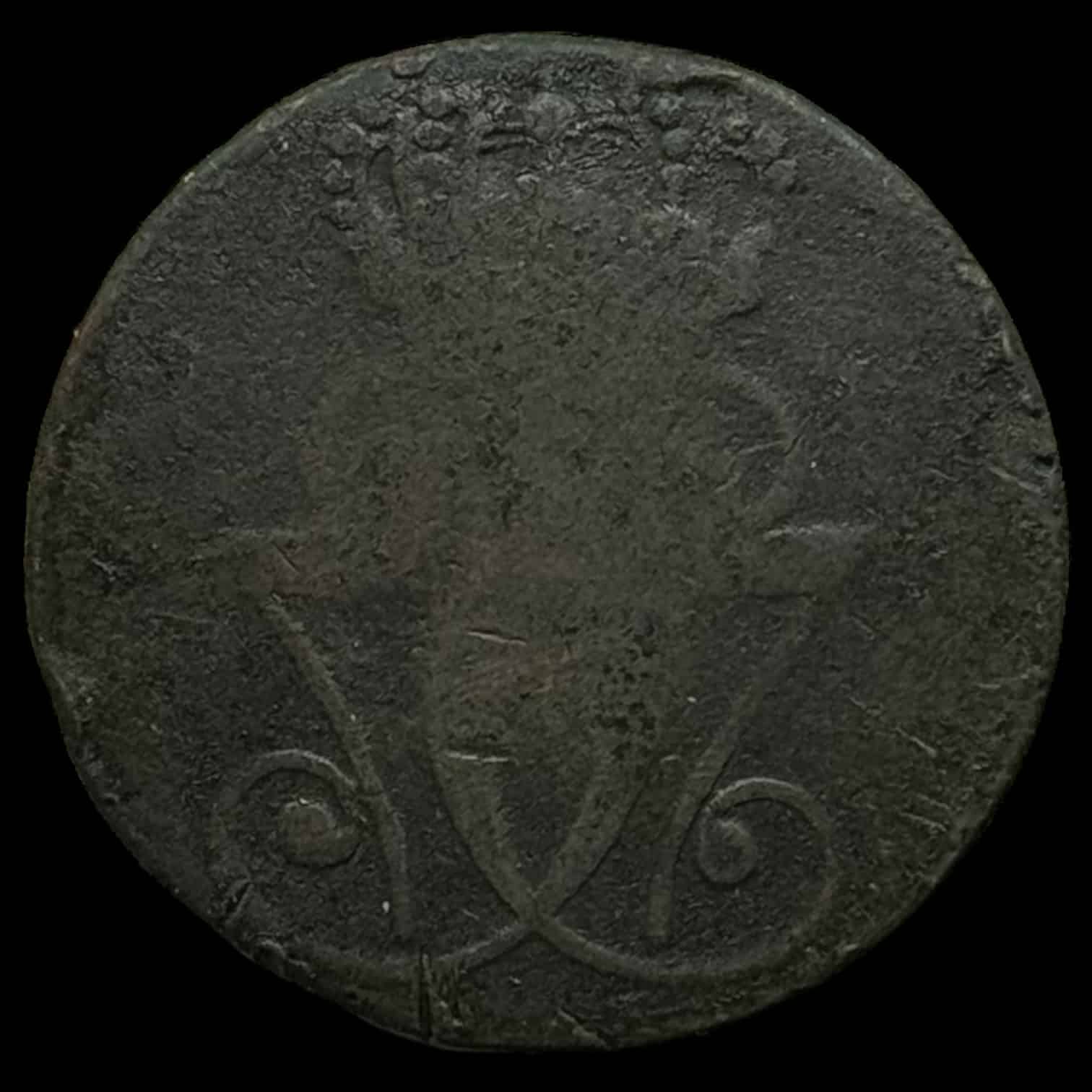 1771 1 skilling Chr.Vll Kva. 1 "stavefejl SKISLING" - Image 2