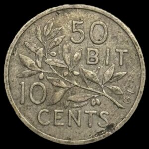 Dansk Vestindien 1905 10 cent/50 bit Kva. 1+