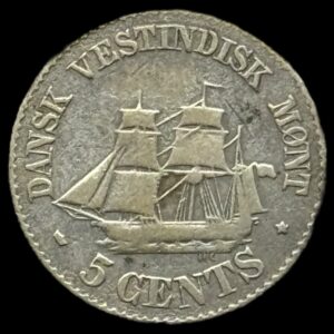 Dansk Vestindien 1859 5 cent Fre.Vll Kva. 1