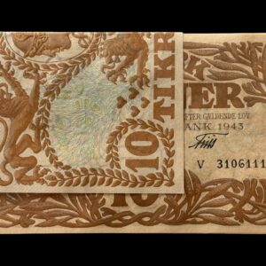 Bundt "10 stk" 10 krone 1943 V Svendsen/Friis nr.3106110-3106119 Kva. 0"1 stk 01"