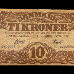 10 krone 1932 B V.Lange/Pugh Kva. 1+