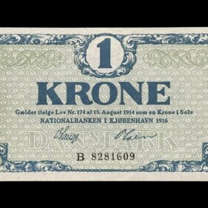 1 krone 1916, B, Kva. 0-01