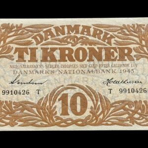 10 krone 1943 T, Svendsen/Holdthusen Kva.0-01