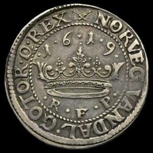 1619 1 krone Chr.lV Kva. 1+