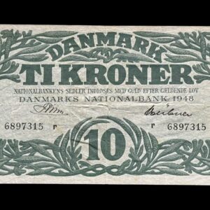 10 krone 1948 r, Riim/Hübner Kva. 1-1+