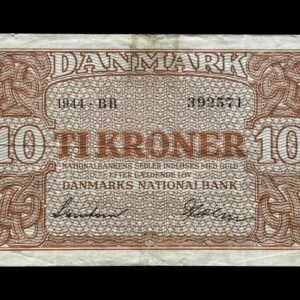 10 krone 1944 BR Svendsen/Holm Kva. 1-1+