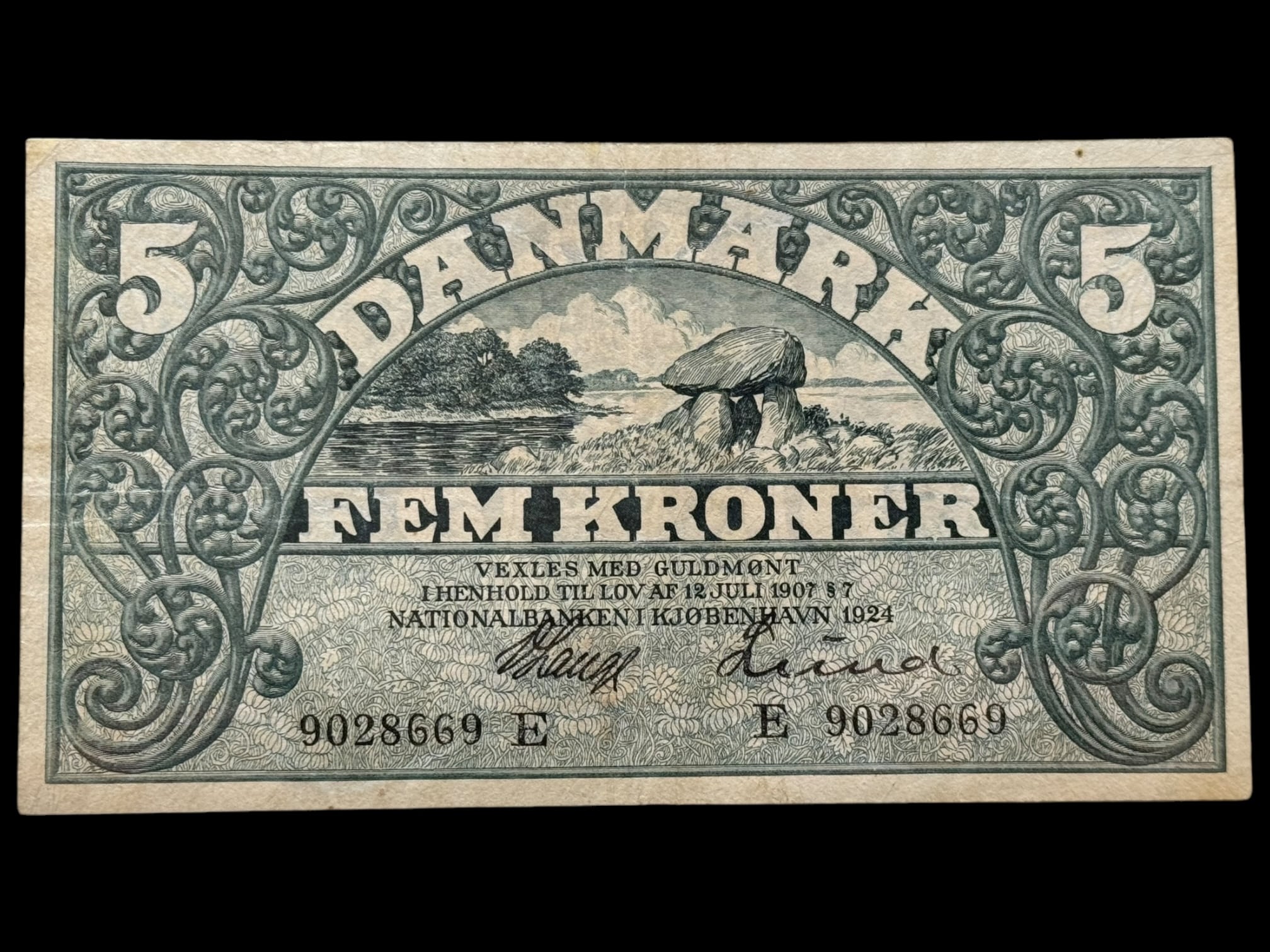 5 krone 1924 E V.Lange/Lund Kva. 1+-01