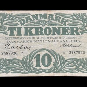 10 krone 1948 n, Halberg/Rohleder Kva. 1+