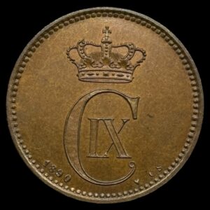1890 5 øre Chr.lX Kva. Medaljepræg "Fås ikke bedre"