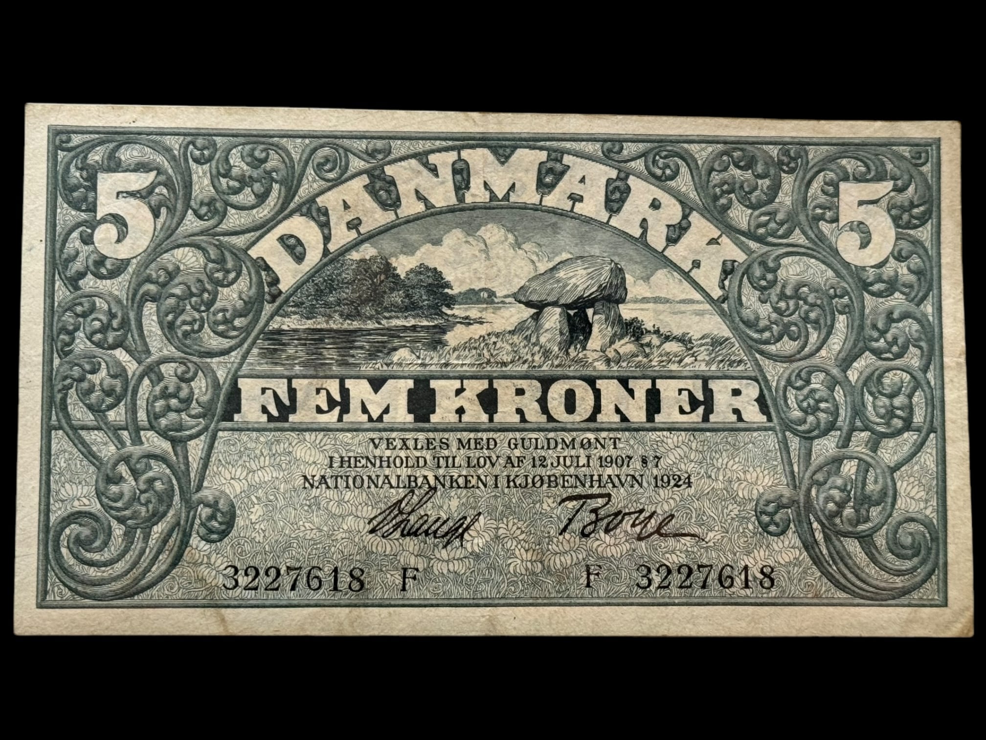 5 krone 1924 F V.Lange/Boye Kva. 1+-01