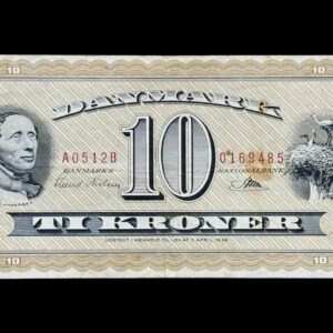 10 krone 1951 A0 "Blindtier", Svend Nielsen/Riim Kva. 1-1+