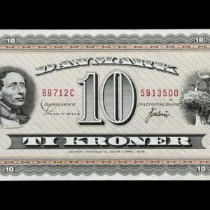 10 krone 1971 B9 Sunesen/Valuer Kva. 0-01 "Håndteringspor"