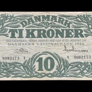 10 krone 1948 t, Riim/Matthiasen, Kva. 1+