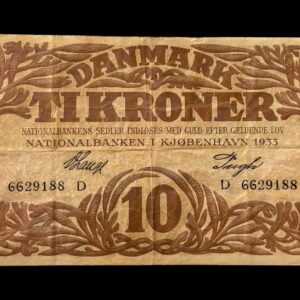 10 krone 1933 D V.Lange/Pugh Kva. 1+