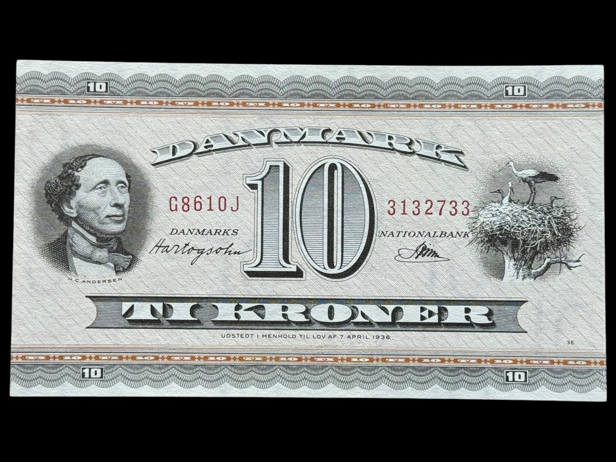 10 krone 1961 G8 0J Erstatningseddel Kva. 0-01