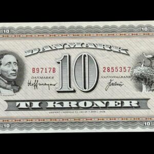 10 krone 1971 B9 Hoffmeyer/Valuer Kva. 0-01 "Håndteringspor"