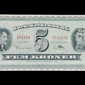 5 krone 1958 B8 Sunesen/Riim Kva. 0