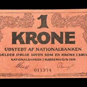 1 krone 1914, Klipfisk, 6 cifre, Kva. 0