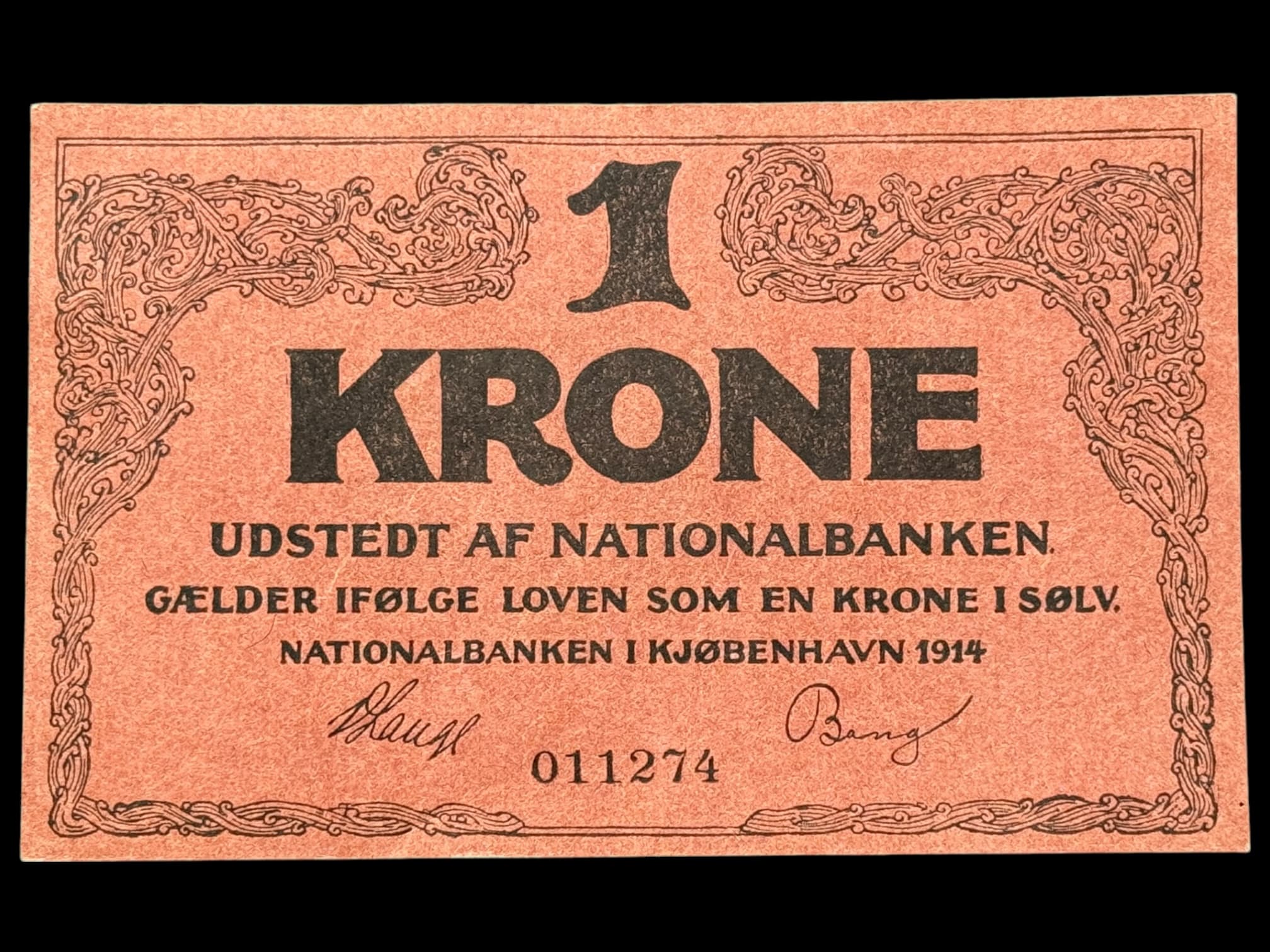 1 krone 1914, Klipfisk, 6 cifre, Kva. 0