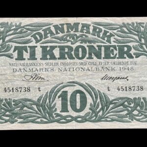 10 krone 1948 t, Riim/Neergaard Kva. 1+
