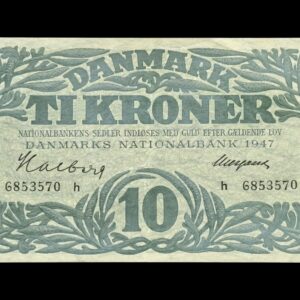 10 krone 1947 h, Halberg/Neergaard Kva. 1+
