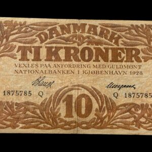 10 krone 1928 Q V.Lange/Neergaard Kva. 1+
