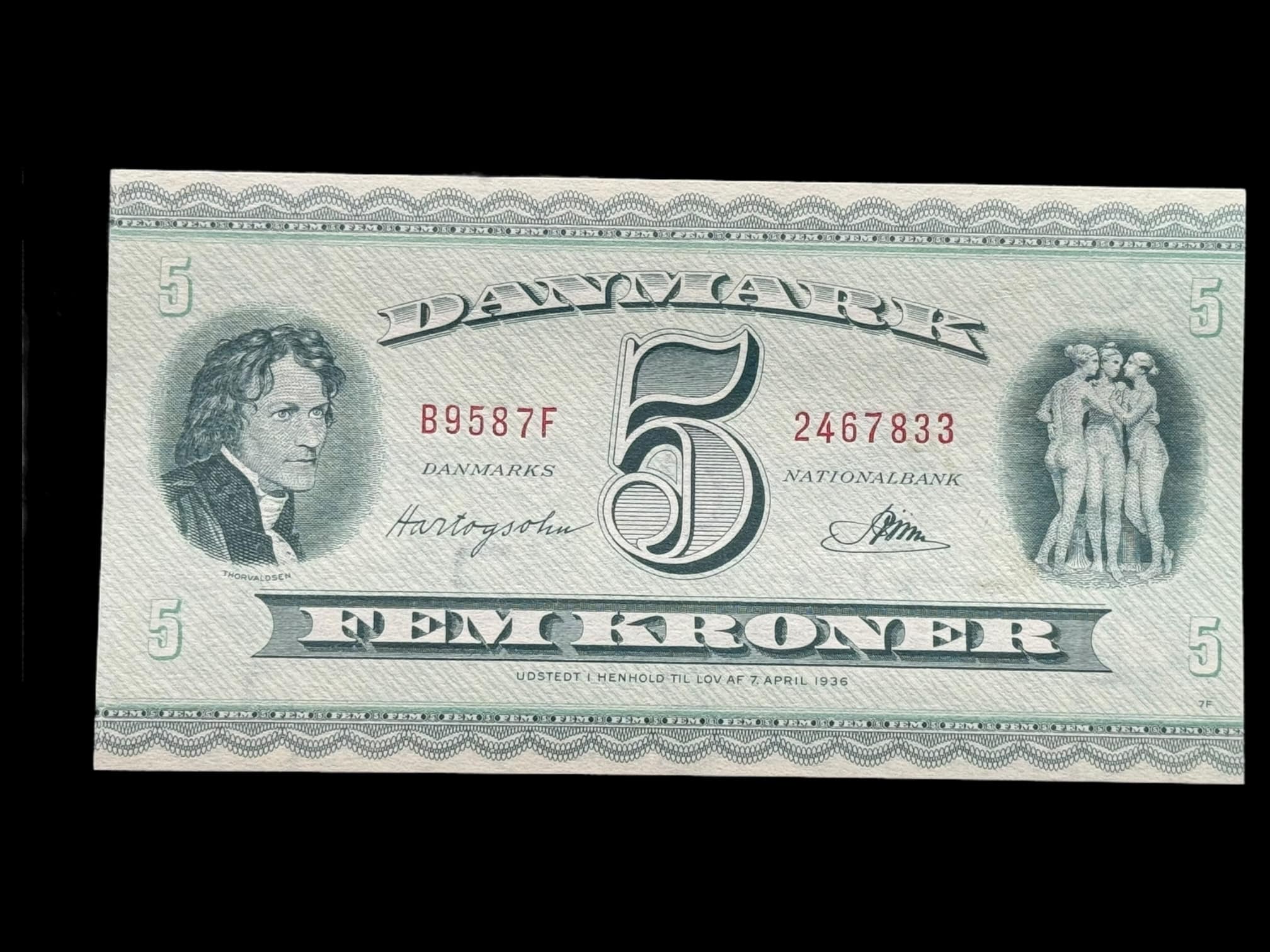 5 krone 1958 B9 Hartogsohn/Riim Kva. 0