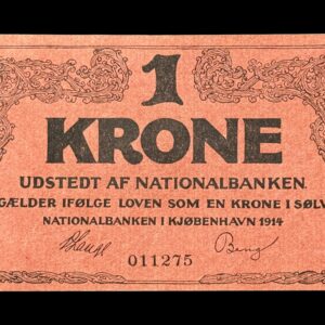 1 krone 1914, Klipfisk, 6 cifre, Kva. 0