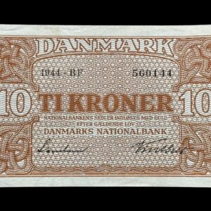 10 krone 1944 BF Svendsen/Vinther, Kva. 0-01 "Ukendt underskriftskombination ifølge Sieg"