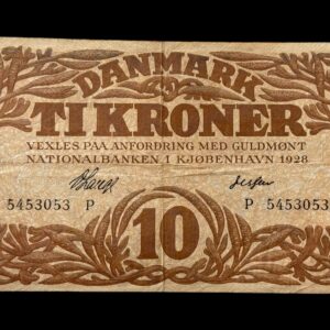10 krone 1928 P V.Lange/Jessen Kva. 1+
