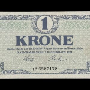 1 krone 1921, 2F, Kva. 0-01