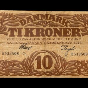 10 krone 1928 O V.Lange/Pugh Kva. 1-1+