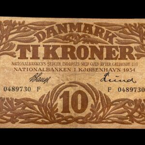 10 krone 1934 F V.Lange/Lund Kva. 1-1+