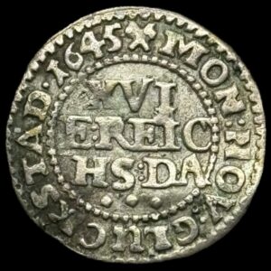 1645 3 skilling lybsk Chr.lV Glückstat Kva. 1+